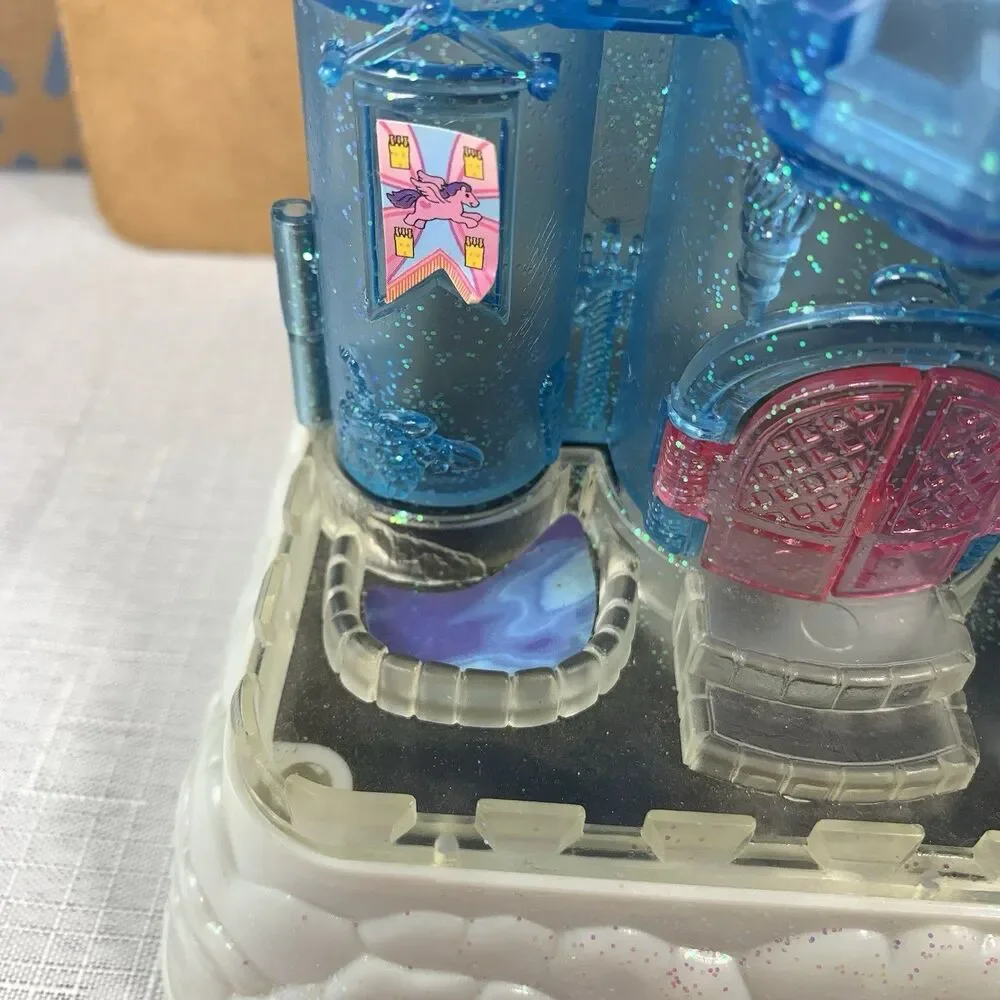 Vintage blue box tiny dream light up crystal castle And Some Accessories Horses